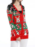 Woochic pull de Noël cardigan col en V motif de renne