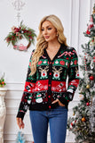 Woochic pull de Noël cardigan col en V motif de renne