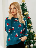 Woochic pull de Noël col en rond chapeaux de Père Noël bleu 6 S