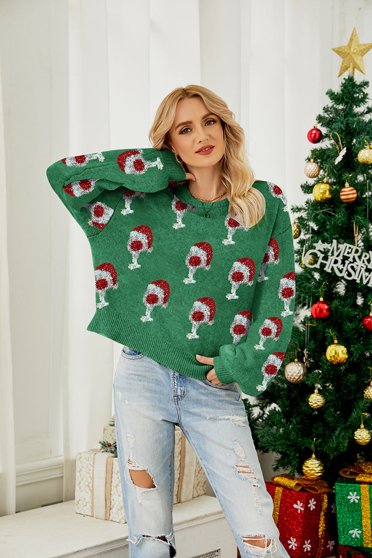 Woochic pull de Noël col en rond manches bouffantes