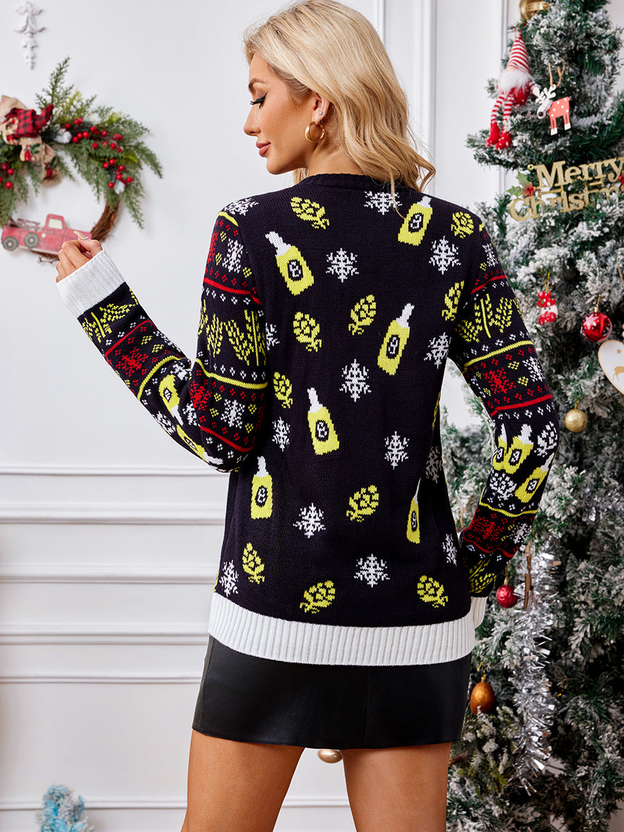 Woochic pull de Noël du Père jacquard contrasté