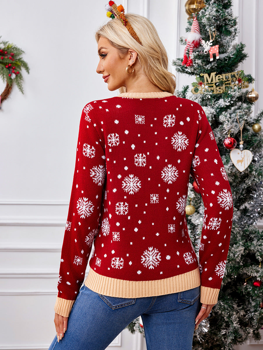 Woochic pull de Noël du père flocon de neige, rouge