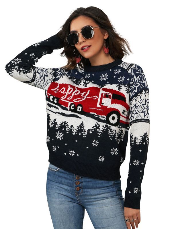 Woochic pull de Noël jacquard flocon de neige couture