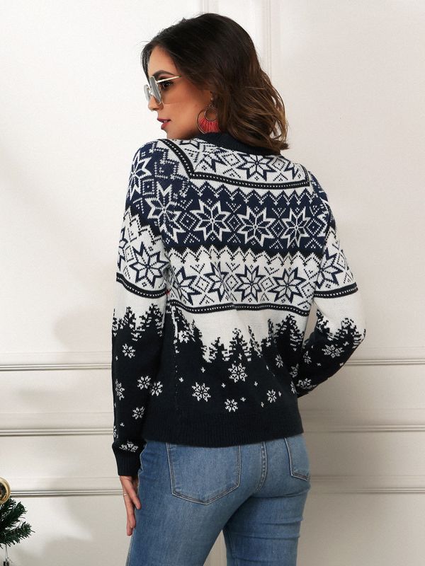 Woochic pull de Noël jacquard flocon de neige couture
