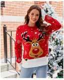 Woochic pull de Noël jacquard motif d' élan
