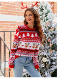 Woochic pull de Noël jacquard motif d' élan