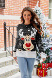 Woochic pull de Noël jacquard motif d' élan noir 1 S