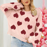 Woochic pull de Noël manches bouffantes motif cœur jacquard
