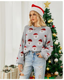 Woochic pull de Noël manches lanternes motif de tête de Père