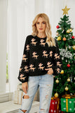Woochic pull de Noël manches lanternes motif faon