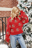 Woochic pull de Noël manches lanternes motif faon