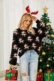 Woochic pull de Noël manches lanternes motif faon