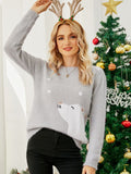 Woochic pull de Noël motif d'ours brodé jacquard gris S