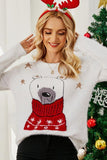 Woochic pull de Noël motif d'ours brodé jacquard blanc S