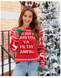Woochic pull de Noël motif sapin de Noël dessin animé de lettre