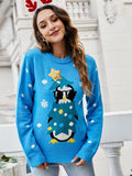 Woochic pull de Noël paillettes scintillantes tricoté motif pingouin