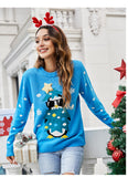 Woochic pull de Noël paillettes scintillantes tricoté motif pingouin