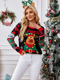 Woochic pull de Noël renne brodé boule de poil paillettes scintillantes