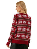 Woochic pull de Noël tricoté motif de flocons de neige