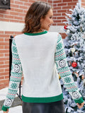 Woochic pull de Noël tricoté motif de visage souriant