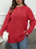Woochic pull grande taille femme col en rond tissage en forme de losange rouge XL