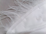 Woochic robe à plumes bustier fendue sertissage en strass