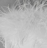 Woochic robe à plumes bustier fendue sertissage en strass