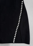 Woochic robe à plumes bustier fendue sertissage en strass