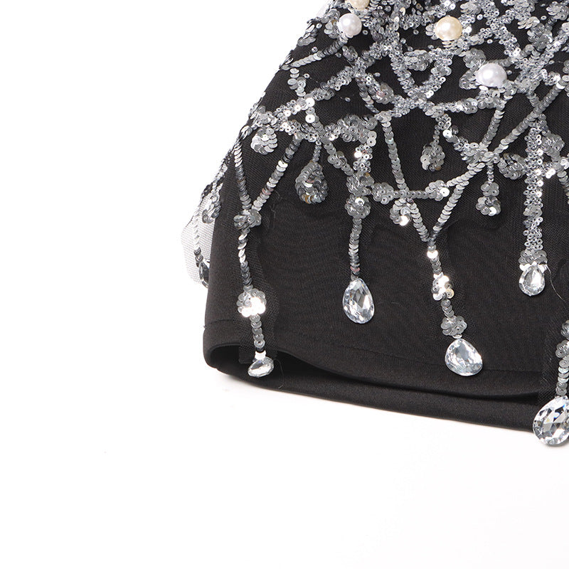 Woochic robe blazer col en V cintrée strass, design