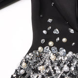 Woochic robe blazer col en V cintrée strass, design