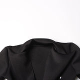 Woochic robe blazer col en V cintrée strass, design