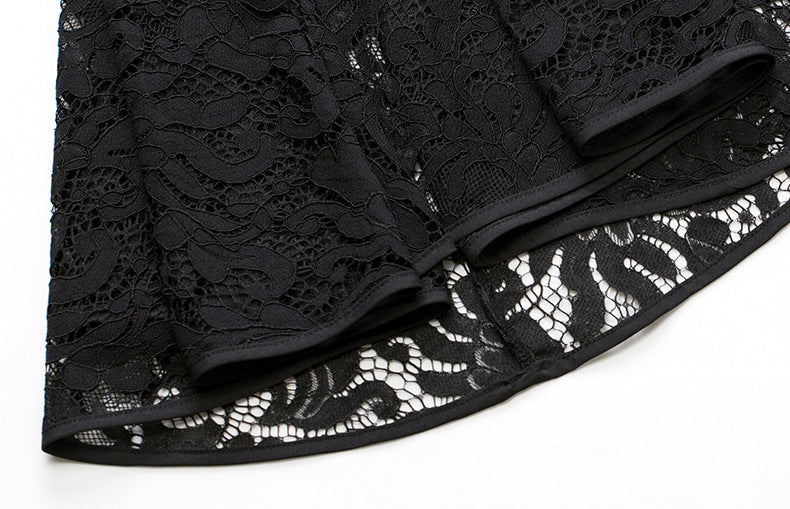 Woochic robe blazer courte dentelle manches évasées couture