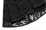 Woochic robe blazer courte dentelle manches évasées couture