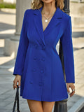 Woochic robe blazer trapèze col revers taille haute bleu marine 2 S