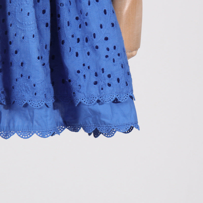 Woochic robe cocktail col en V courte taille haute à volants,vacances