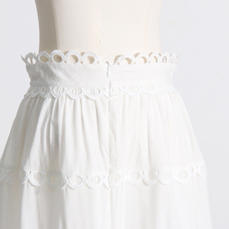 Woochic robe cocktail deux-pièces manches princesse découpes en dentelle style cour
