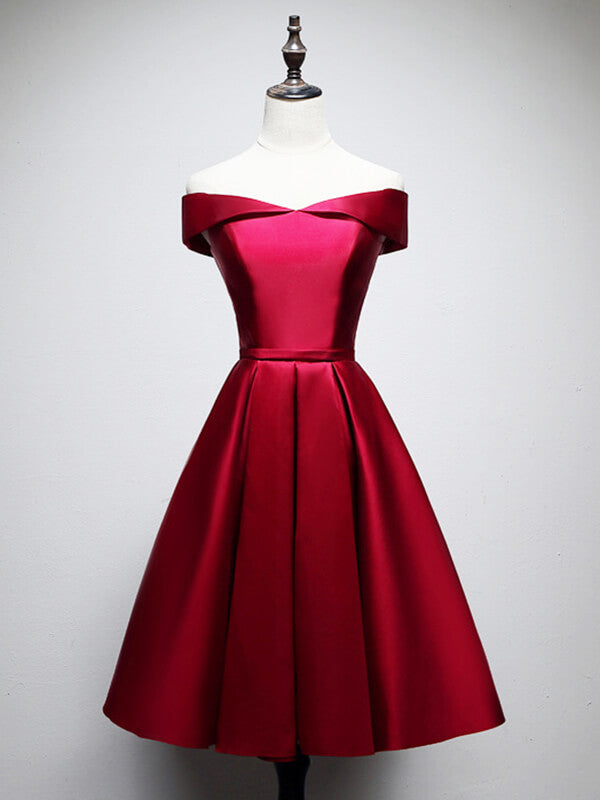 Woochic robe courte fluide mode de demoiselle d'honneur prom Rouge XS
