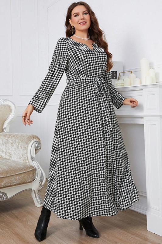 Woochic robe grande taille col en rond trapèze cintrée noir 1XL