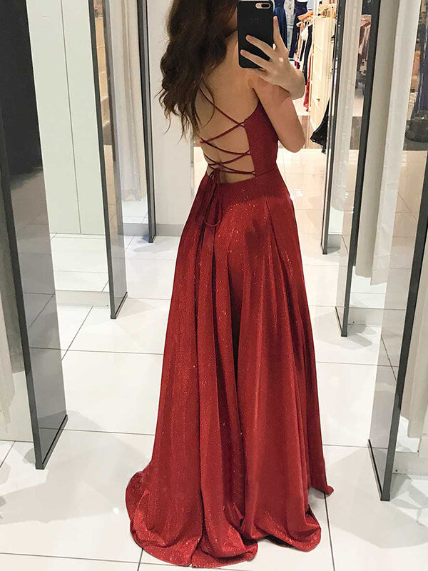 Woochic robe longue brillante paillette dos nu de soirée