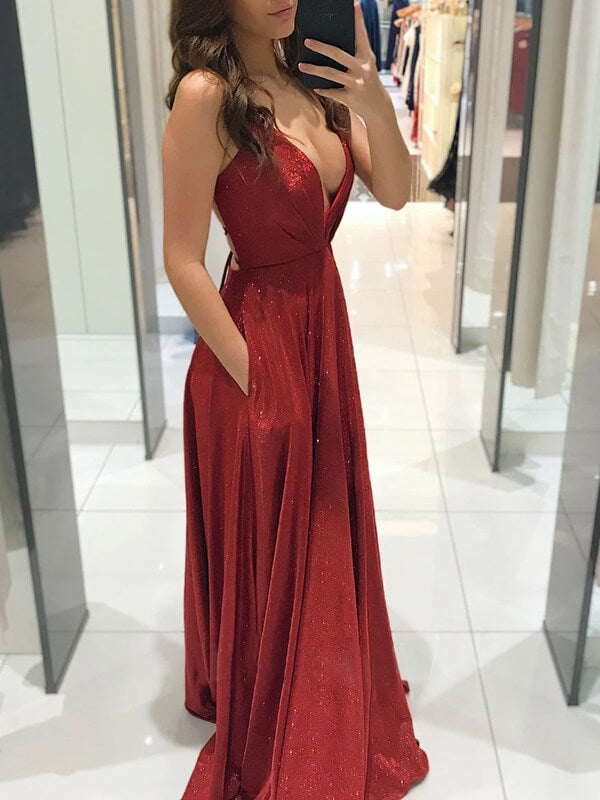 Woochic robe longue brillante paillette dos nu de soirée