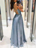 Woochic robe longue brillante paillette dos nu de soirée
