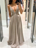 Woochic robe longue brillante paillette dos nu de soirée Abricot S