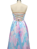 Woochic robe longue court devant longue derriere bustier dos nu soirée mode