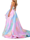 Woochic robe longue court devant longue derriere bustier dos nu soirée mode