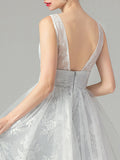 Woochic robe longue tulle décolleté plongeant dos nu élégant de soirée pour mariage