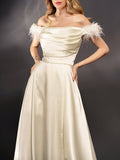 Woochic robe maxi longue unicolore fendu le côté fluide dos nu sans manches élégant de soirée pour mariage