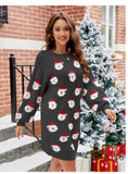 Woochic robe pull de Noël Père Noël manches lanternes noir S