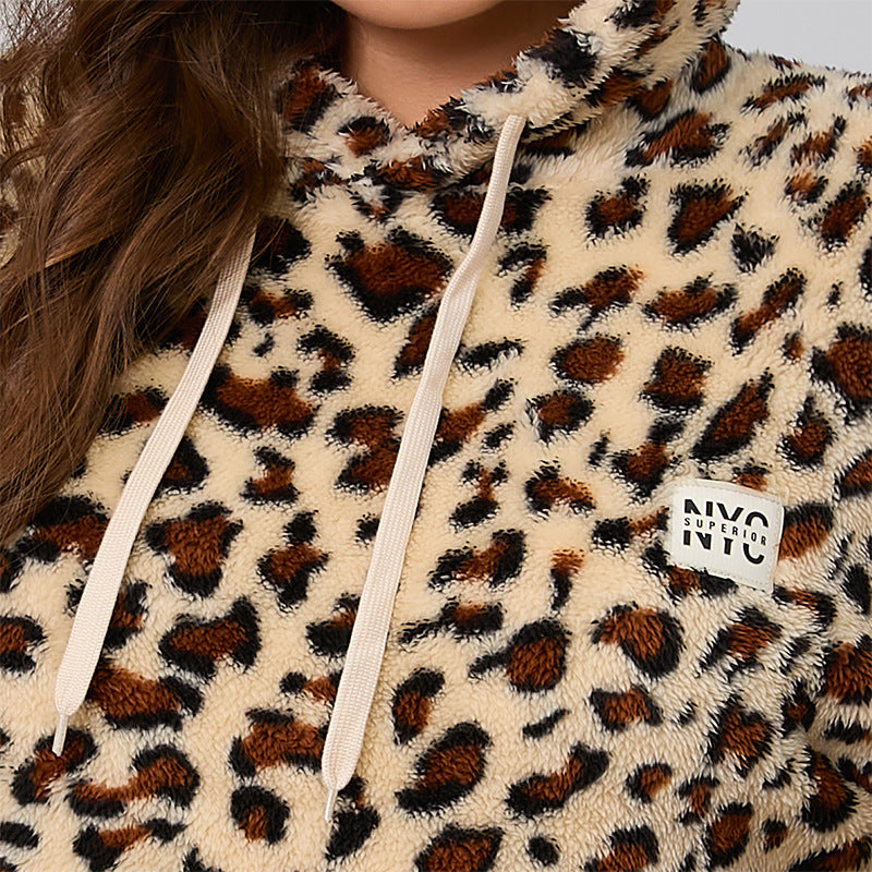 Woochic veste grande taille femme à capuche imprimé polaire