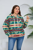 Woochic veste grande taille femme à capuche imprimé polaire