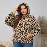 Woochic veste grande taille femme à capuche imprimé polaire jaune 1XL